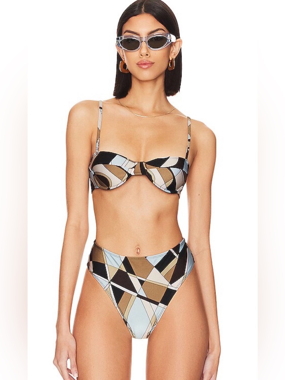 Faithful The Brand Women’s Brown & Blue Patterned Bikini Set